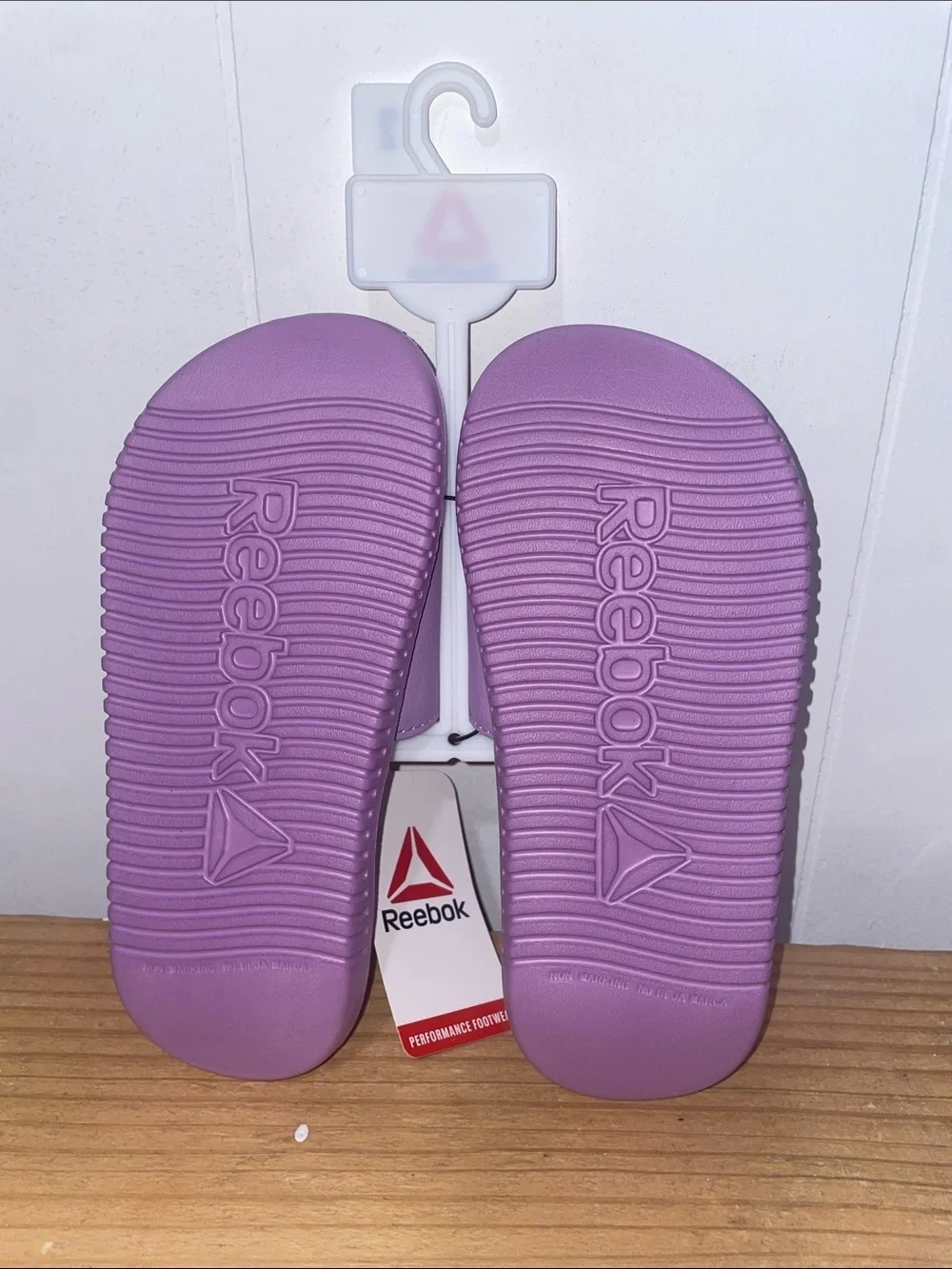 Reebok Purple Slide Sandals with White Logo